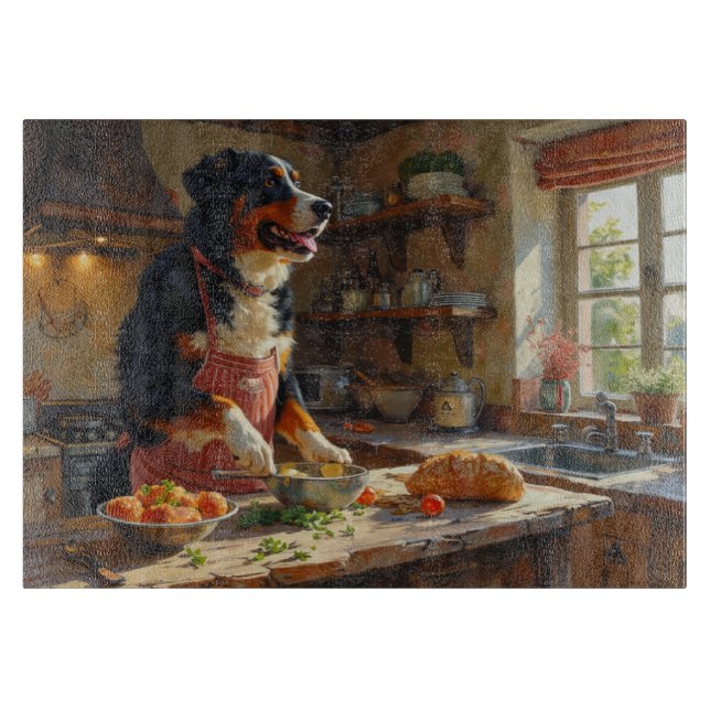 Greater Swiss Mountain Dog Cooking in Kitchen (Framsidan)