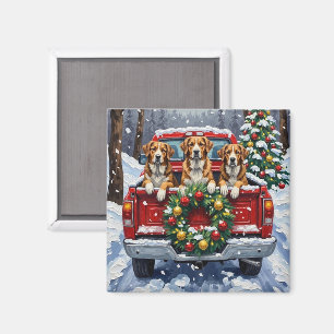 Greater Swiss Mountain Dog Jul Röd Lastbil Magnet