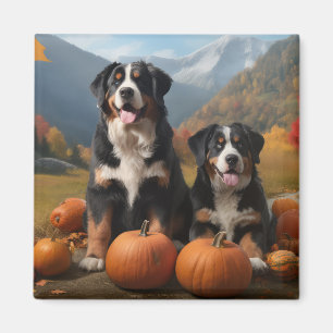 Greater Swiss Mountain Hund Höstglädje Pumpa Magnet