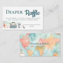 Greatest Adventure Teal Diaper Raffle Baby Shower