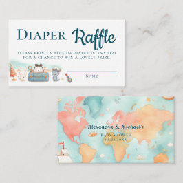 Greatest Adventure Teal Diaper Raffle Baby Shower Tilläggskort
