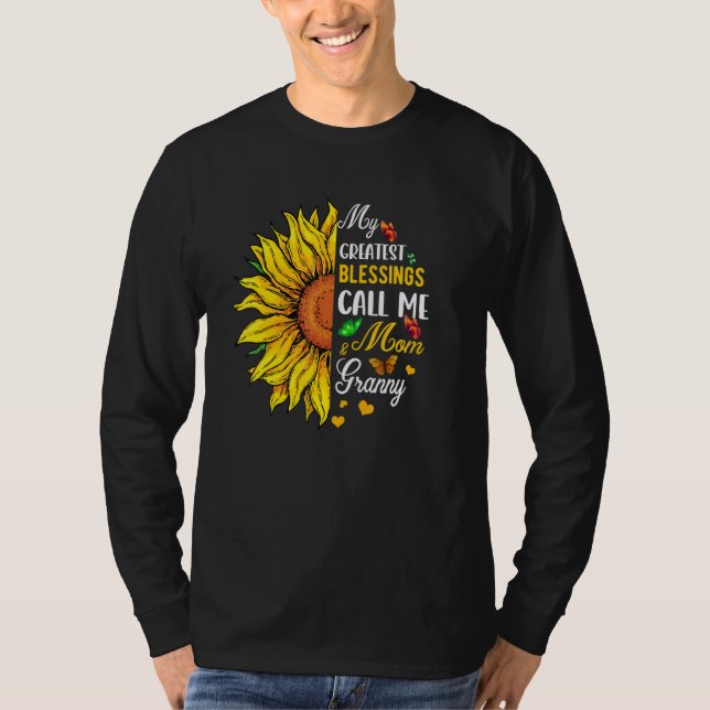 Greatest Blessings Call Me Mom And Granny Cute Sun T Shirt (Framsida)