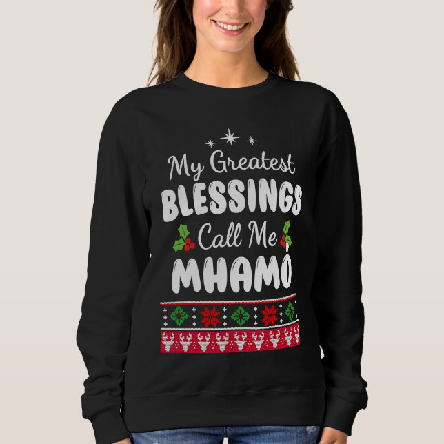 Greatest Blessings Irish Grandma Mhamó Christmas T Shirt (Framsida)