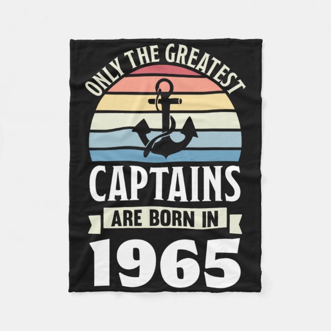 Greatest Captains Born In 1965 60th Birthday Boati Fleecefilt (Framsidan)