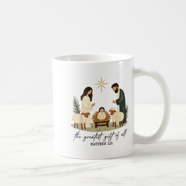 Greatest Gift Of All Nativity Scene Christian Chri Kaffemugg (Höger)
