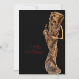 Greating Card happy halloween med död och Vin Julkort