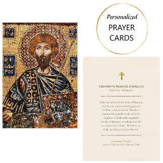 Greatmartyr Theodore Stratelates Prayer Card       Placeringskort