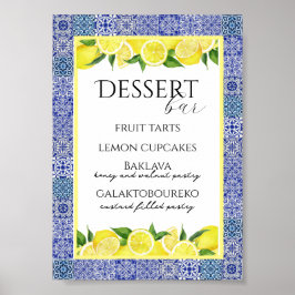 Grecian Blue and Lemon Dessert Pub Poster