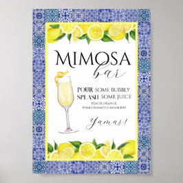 Grecian Blue och Lemon Mimosa Pub Poster
