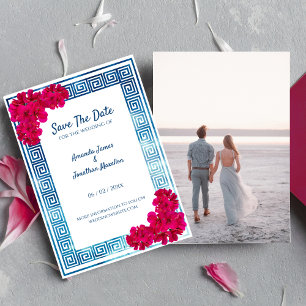 Grecian Elegance Anpassningsbar Photo Save Date Inbjudningar