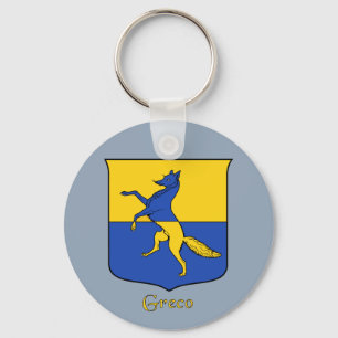 Greco Italy Surname Historical Shield Nyckelring