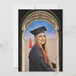 Greco-Roman Arch design Photo Grad Announcement Meddelande