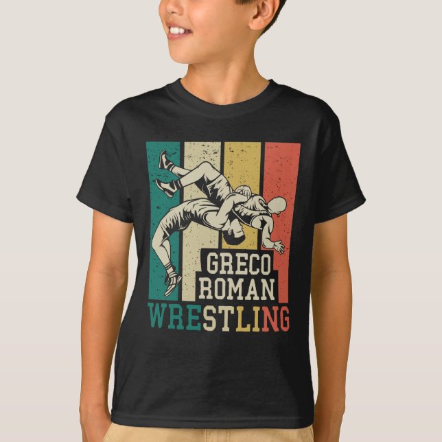 Greco Roman Wrestling Fighter Wrestler T Shirt (Framsida)