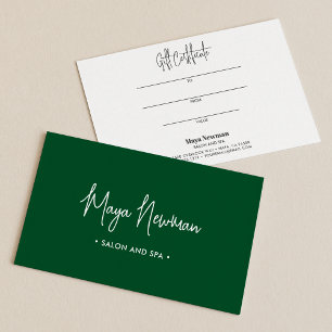 GREE-MÖRK NAMNTECKNING Monogram-presentkort