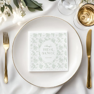 Gree Toile Blommig Klassisk Bröllopsdusch Pappersservett