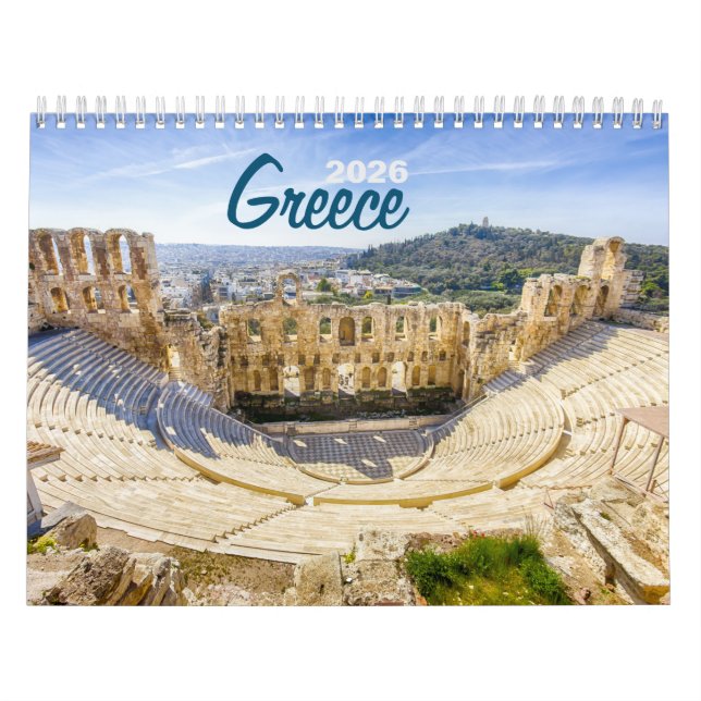 Greece 2026 Photo Wall Calendar – Scenic Greek  Kalender (Omslag)
