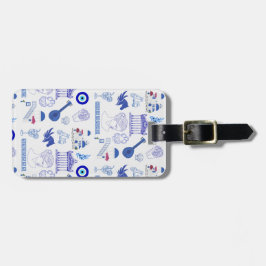 Greece Blue and White Bagagebricka