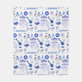 Greece Blue and White Fleecefilt