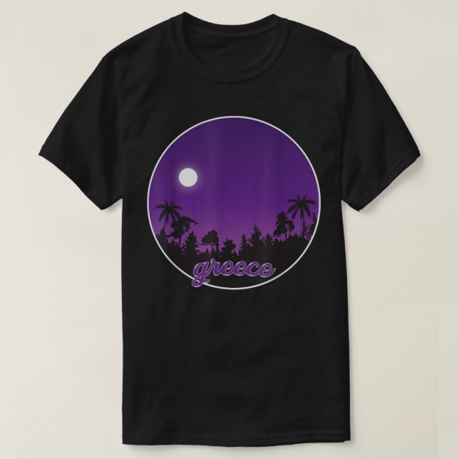 Greece by night med Handflatan T Shirt (Design framsida)