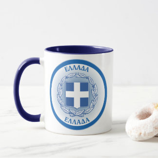 Greece Coat of Arms Circle Shape  Mugg