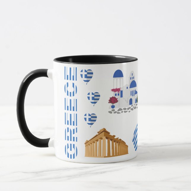 Greece Coffee Cup, Perfect Gift for Travel mug Mugg (Vänster)