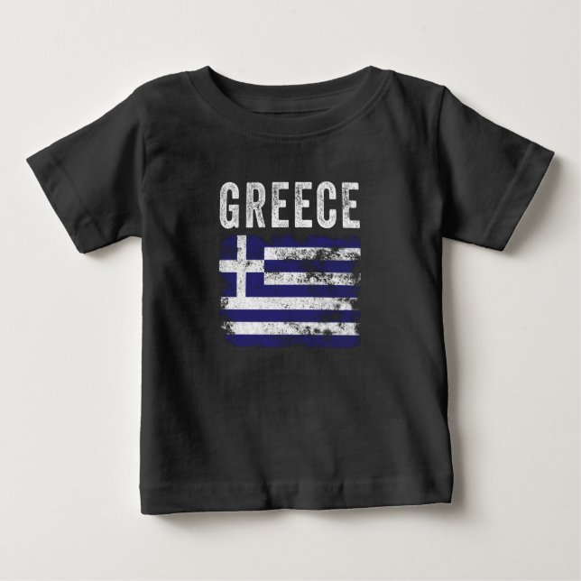 Greece Flag Distressed - Greek Flag T Shirt (Framsida)