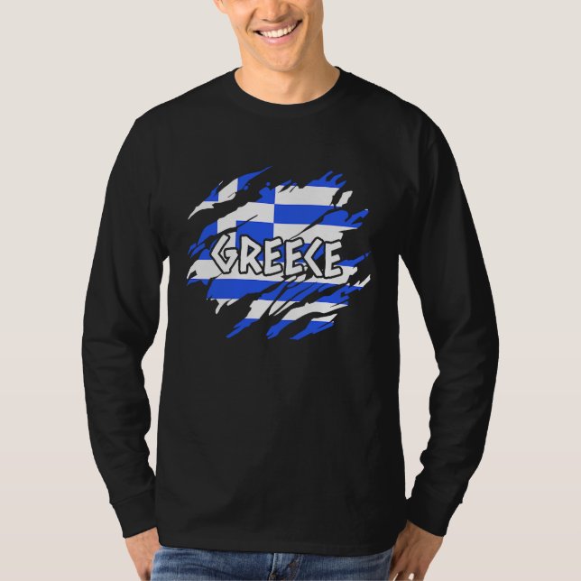 Greece Flag T Shirt (Framsida)