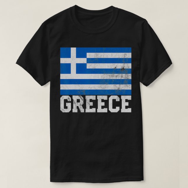 Greece Greek Flag Gift T  Home Souvenir Men Women  T Shirt (Design framsida)