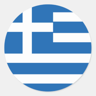 Greece (Greek) Flag Runt Klistermärke