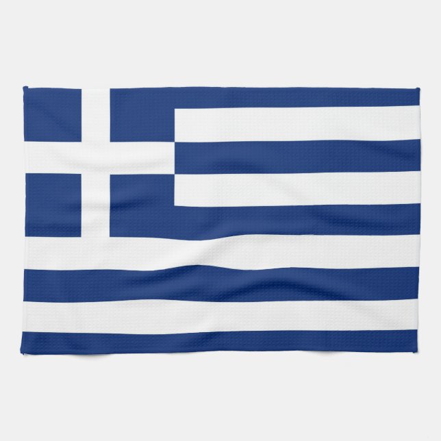 Greece land flagga townae kökshandduk (Horisontell)