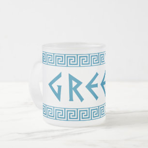 Greece land nationstext namn symbol greek trave frostad glasmugg