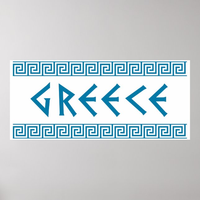 Greece land nationstext namn symbol greek trave poster (Framsidan)