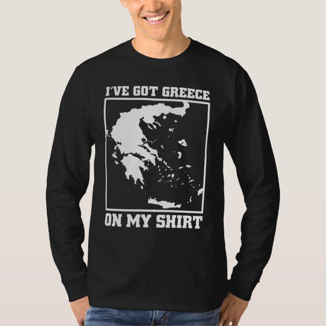 Greece Map  For Europe Greek Pun  Men Women T Shirt (Framsida)