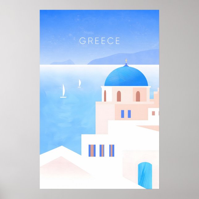Greece Minimal Travel Poster (Framsidan)