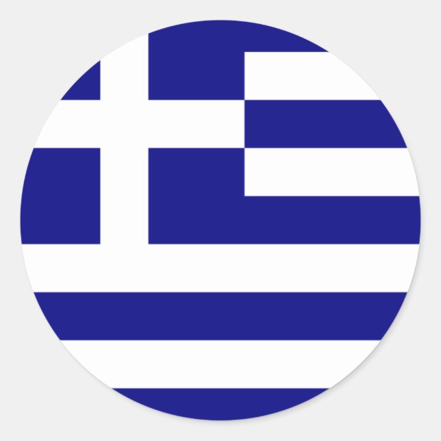 greece runt klistermärke (Framsida)