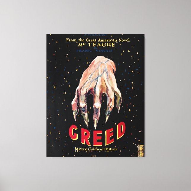 Greed, film poster 1924-kanvastryck canvastryck (Framsida)
