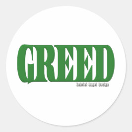 Greed Logotyp Runt Klistermärke