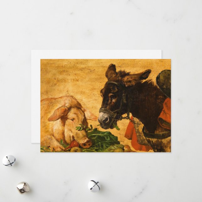 Greedy and Lazy, Moderate and Industrious Julkort (Fram/Back In Situ)