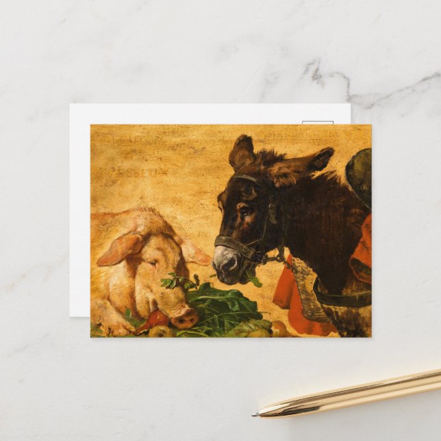 Greedy and Lazy, Moderate and Industrious Vykort (Fram/Back In Situ)