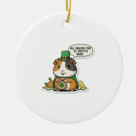 Greedy Guinea Pig Leprechaun St. Patrick’s Day Julgransprydnad Keramik