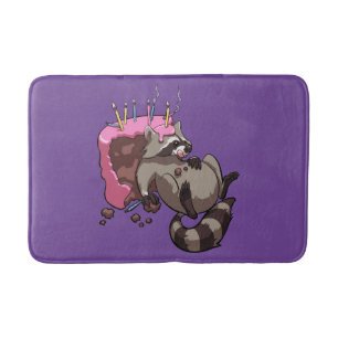 Greedy Raccoon Fullt of Birthday Cake Tecknad Badrumsmatta