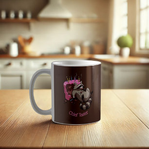 Greedy Raccoon Fullt of Birthday Cake Tecknad Kaffemugg