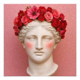 Greek ancient floral woman. fototryck