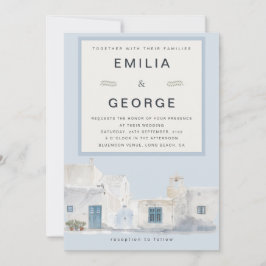 Greek Blue Destination Wedding | Elegant  Inbjudningar