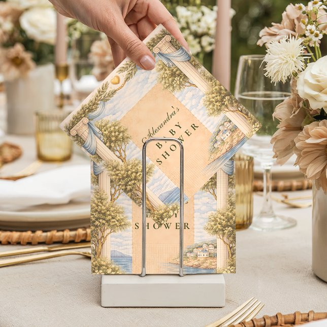 Greek Coastal Columns Baby Shower Pappersservett (Skapare uppladdad)