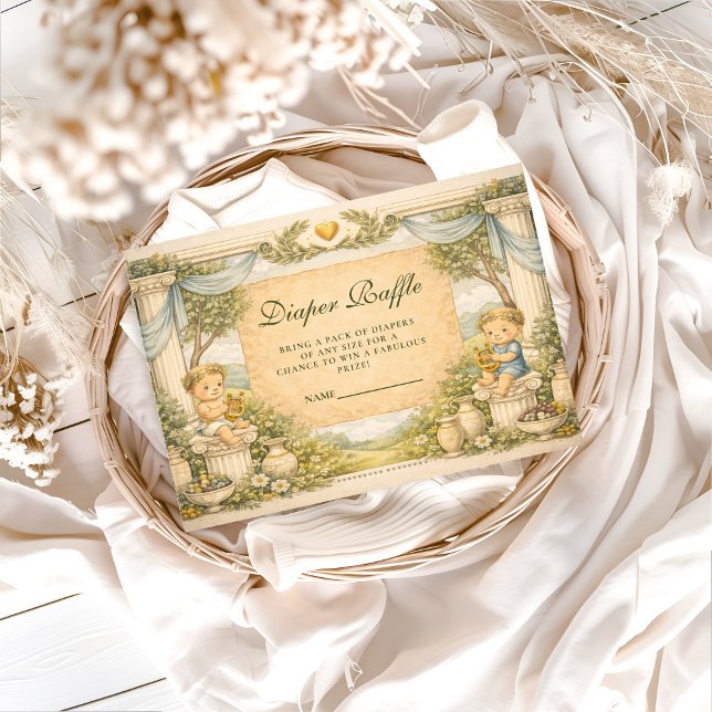 Greek Coastal Columns Diapper Raffle Tilläggskort (Skapare uppladdad)