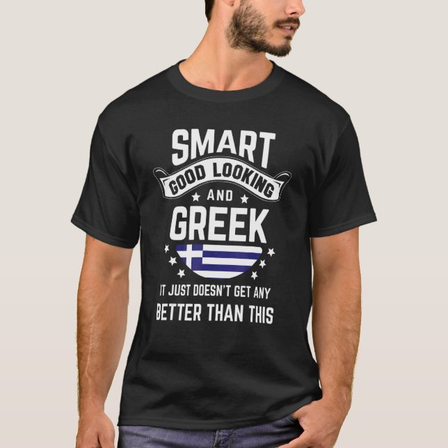 Greek Flag Native Pride  Greece Greek Roots T Shirt (Framsida)