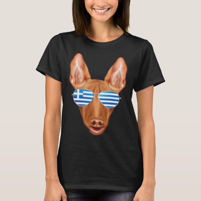 Greek Flag Pharaoh Hound Dog Greece Pocket T Shirt (Framsida)