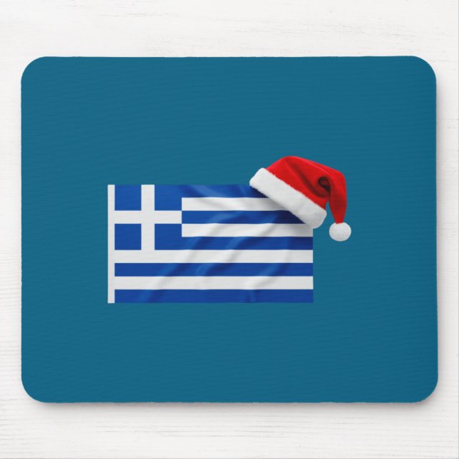 Greek Flag Santa Hat Funny Greece Christmas Holida Musmatta (Framsidan)