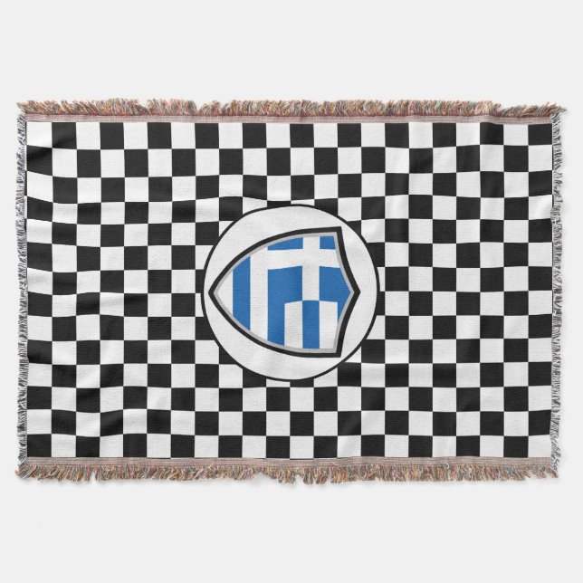 Greek flag throw blanket filt (Framsidan)